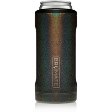 Load image into Gallery viewer, This is a Brumate Hopsulator Slim in Glitter Charcoal , a stainless steel slim can holder in a beautiful shimmery gray grey black color.