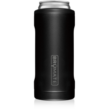 Load image into Gallery viewer, This is a Brumate Hopsulator Slim in Matte Black, a stainless steel slim can holder in a black matte color.