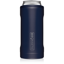 Load image into Gallery viewer, This is a Brumate Hopsulator Slim in Matte Navy color, a stainless steel slim can holder in a navy blue matte color.