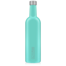 Load image into Gallery viewer, This is a Brumate Winesulator in Aqua, a stainless steel 24 oz wine bottle or canteen in a glossy aqua color.
