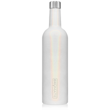 Load image into Gallery viewer, This is a Brumate Winesulator in Glitter White, a stainless steel 24 oz wine bottle or canteen in a shimmery bridal white color.