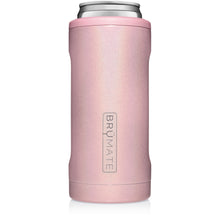 Load image into Gallery viewer, This is a Brumate Hopsulator Slim in Glitter Blush, a stainless steel slim can holder in a beautiful shimmery pale baby pink color.