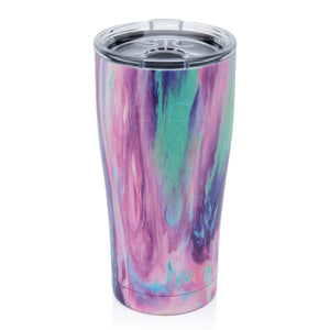 This is a SIC 20 oz tumbler in Cotton Candy, a beautiful swirl of shades of pink, mint, and blue.